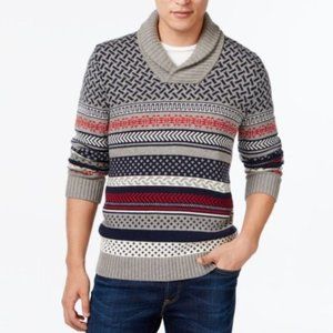 Tommy Hilfiger Shawl Collar Fair Isle Sweater